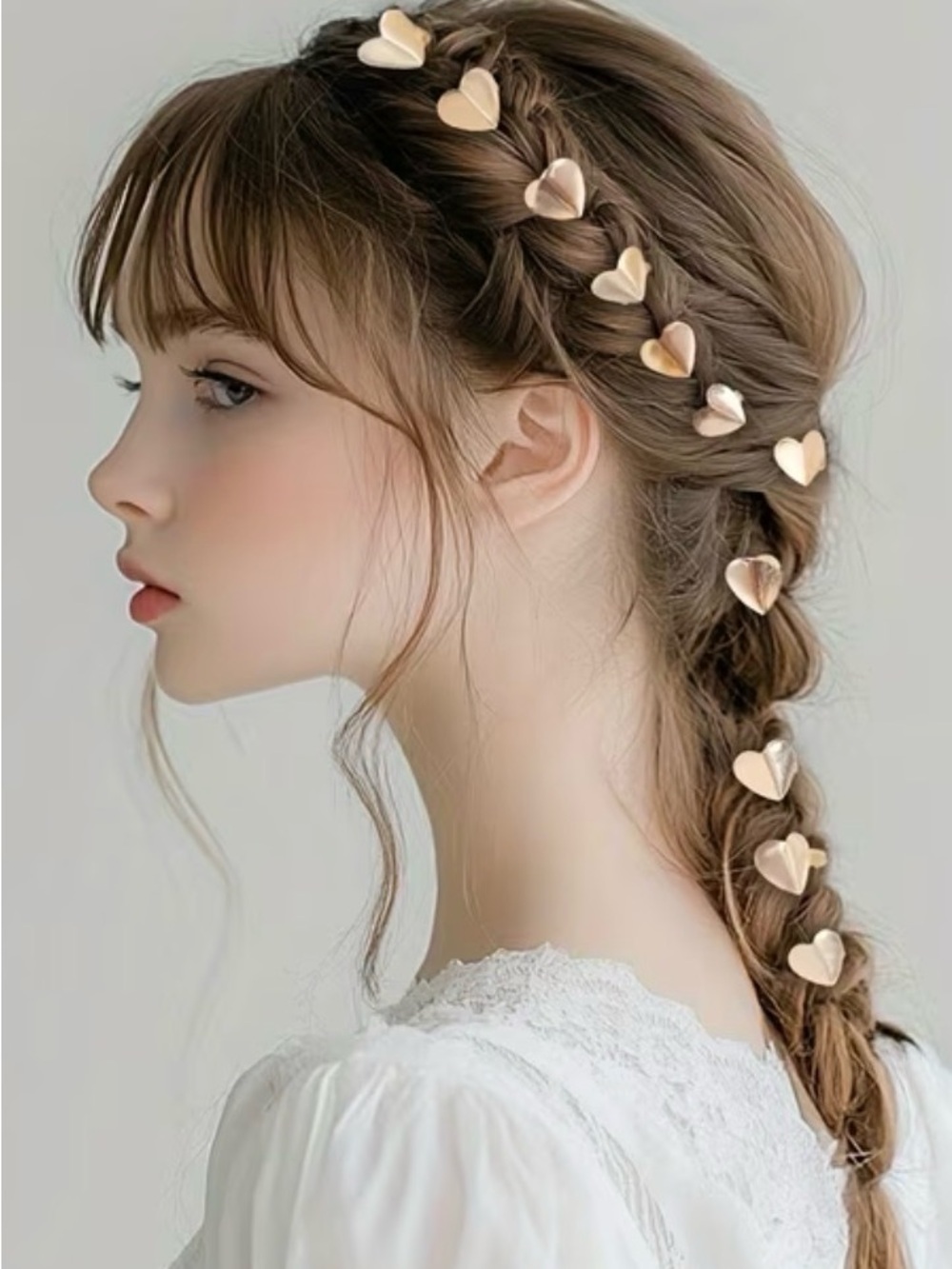 Golden heart Shaped Hair Clips